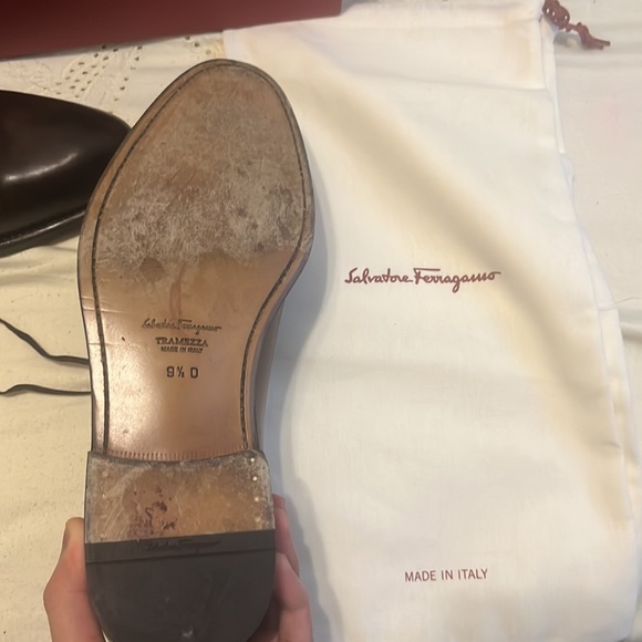 Mens Salvatore Ferragamo Brown Leather Dress Shoes
